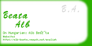 beata alb business card